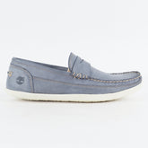 Mens Timberland Odelay Penny A13ZR Medium Blue Leather Slip On Casual Boat Shoes