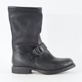 Mens Timberland CLRNE 76543 Deep Black Leather Canvas Pull On Mid Casual Boots