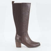 Womens Timberland Eleonor Street A1S9N Brown Leather Zip Up Casual Tall Boots