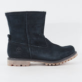 Womens Timberland Authentics Chukka A12SE Black Leather Fur Lined Pull On Boots