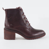 Womens Timberland Sienna High A23M6 Burgundy Leather Lace Up Walking Ankle Boots