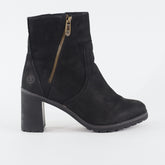 Womens Timberland Allington A22BA Black Leather Side Zip Up Casual Ankle Boots