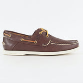 Mens Timberland Heritage 2-Eye 6501R Brown Leather Lace Up Casual Boat Shoes