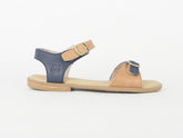 Youths Timberland Girls Sheafe A1956 Navy Tan Leather Sandals
