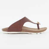 Mens Timberland EK City T Bar 5135R Brown Leather Slip On Casual Summer Sandal