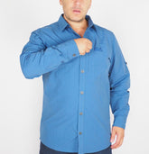 Mens Jack Wolfskin Mosquito 1402821 Ocean Blue Long Sleeve Button Up Smart Shirt