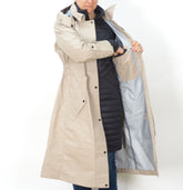 Womens Jack Wolfskin Shell Stromlock 1305841 Almond 3 In 1 Windproof Long Coat