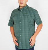 Mens Jack Wolfskin New Mountain Green Checked Short Sleeve Regular Fit Shirt