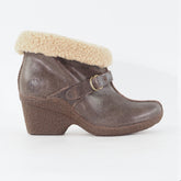 Womens Timberland EK Bayden 17670W Dark Brown Leather Slip On Heeled Ankle Boots