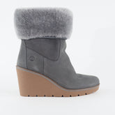 Womens Timberland Paris Heig A21NY Grey Leather Zip Up Side Snow Boots