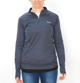 Womens Jack Wolfskin Halfzip 1804601 Ebony Trail Running Activewear Longsleeve