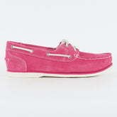 Womens Timberland Classic Unlined A14EI Magenta Leather Lace Casual Boat Shoes