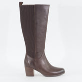 Womens Timberland Eleonor Street A1S9N Brown Leather Zip Up Casual Tall Boots