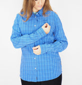 Womens Jack Wolfskin Centaura Flex 1401921 Peacock Blue Checks Casual Shirt
