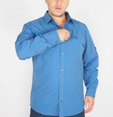 Mens Jack Wolfskin Mosquito 1402821 Ocean Blue Long Sleeve Button Up Smart Shirt