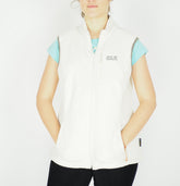 Womens Jack Wolfskin Winnipeg 1702911 White Sand Zip Up Fleece Bodywormer Vest