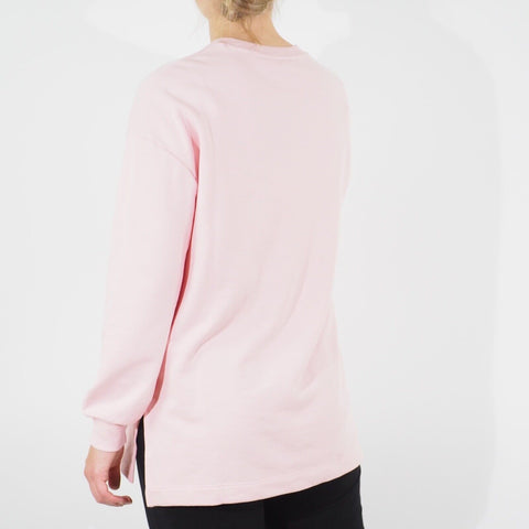 Womens Ex M&S Long Sleeve Top Pink Round Neck Casual Ladies Cotton Jumper