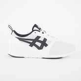 Juniors Asics Lyte Jogger HN7Z2 White Black Mesh Lace Up Sportstyle Trainers