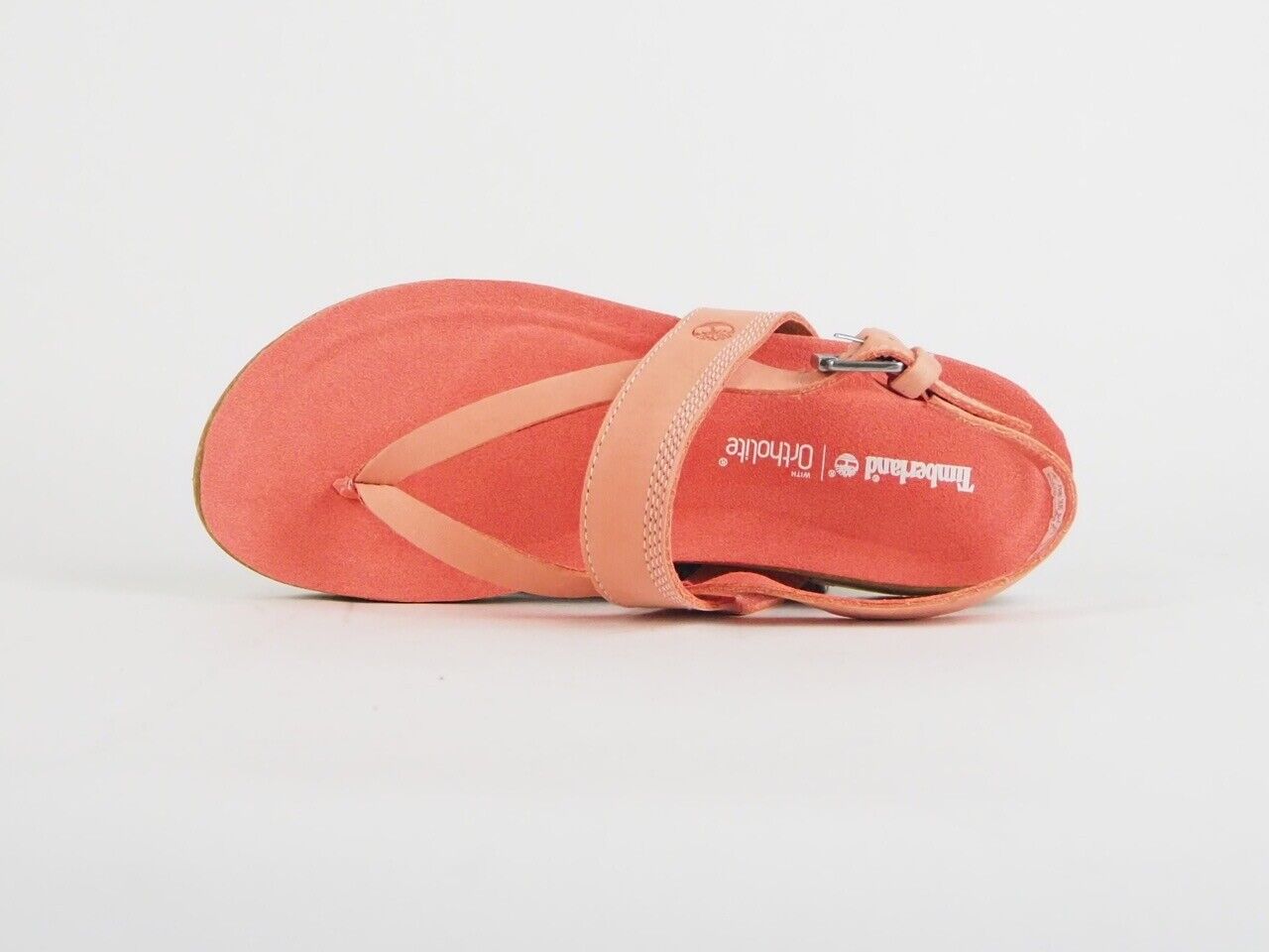 Womens Timberland Malibu Waves Thong A1PGK Pink Salmon Leather Thong Sandals