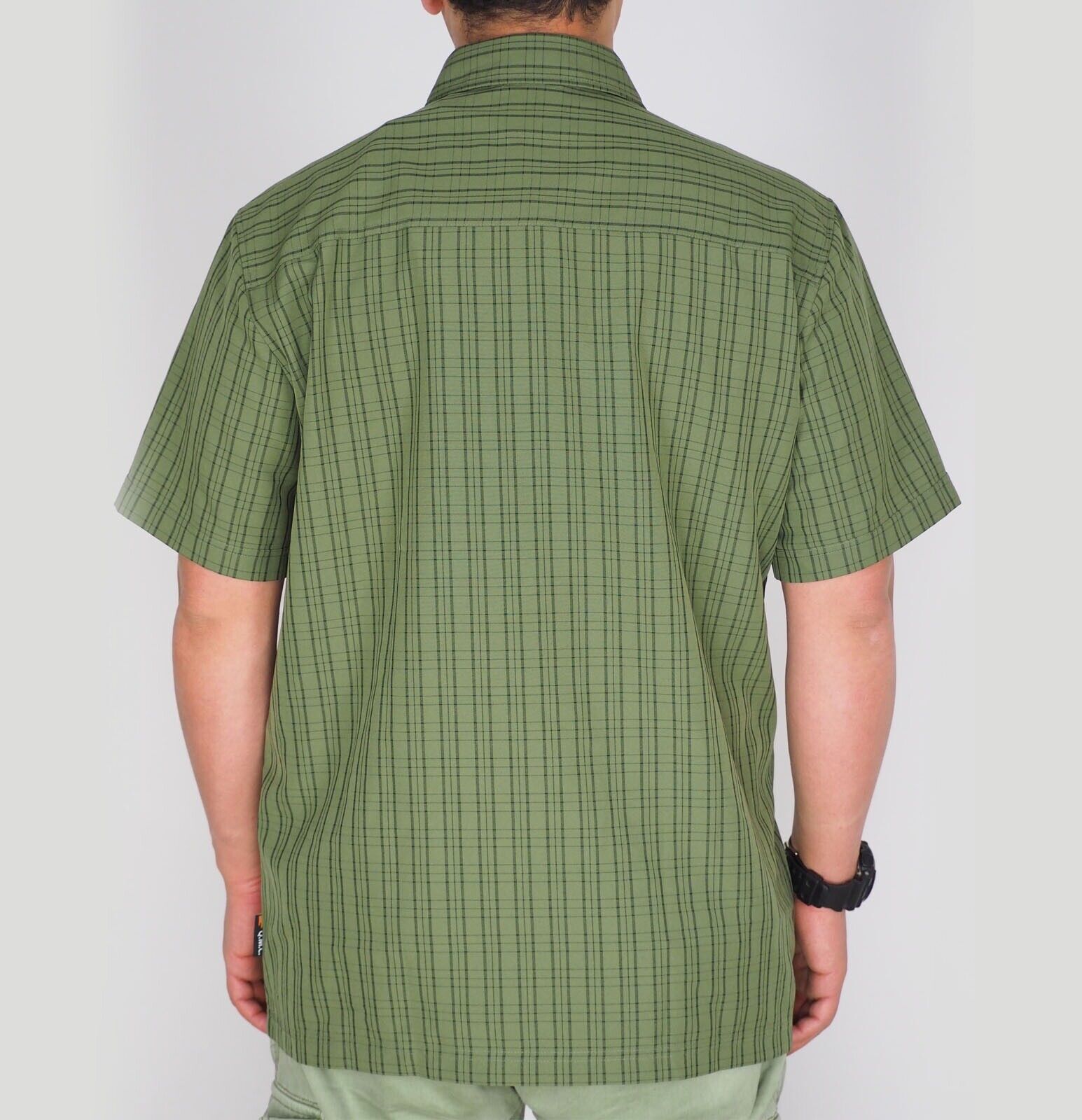 Mens Jack Wolfskin Thompson 1401041 Burnt Olive Short Sleeved Shirt - London Top Style
