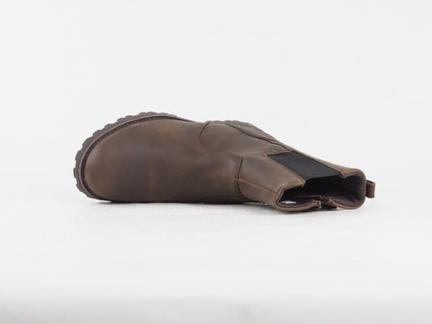 Juniors Timberland EK Asphalt 1198R Brown Leather Warm Zip Up High Winter Boots