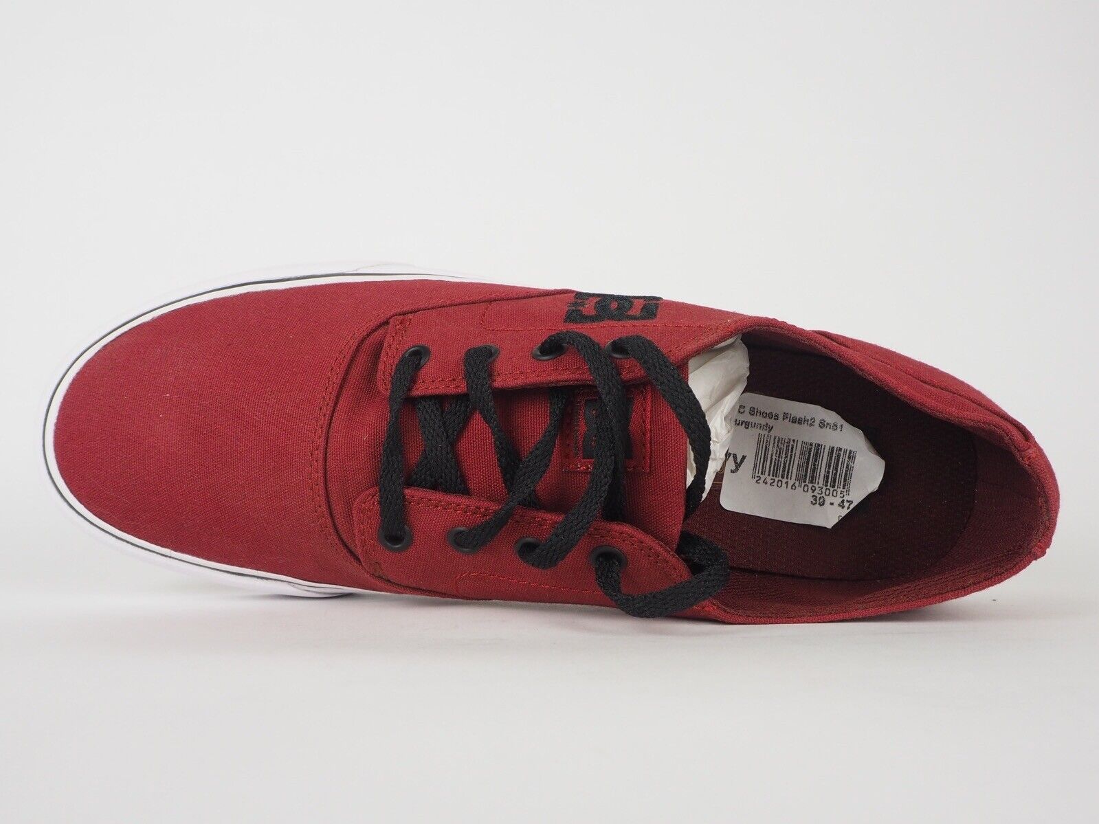 Mens DC Trainers Flash 2 Burgundy Canvas Lace Up Trainers UK 7 EU 40.5 - London Top Style
