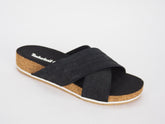 Womens Timberland Malibu Waves A1XXF Black Leather Slipper Casual Summer Sliders - London Top Style