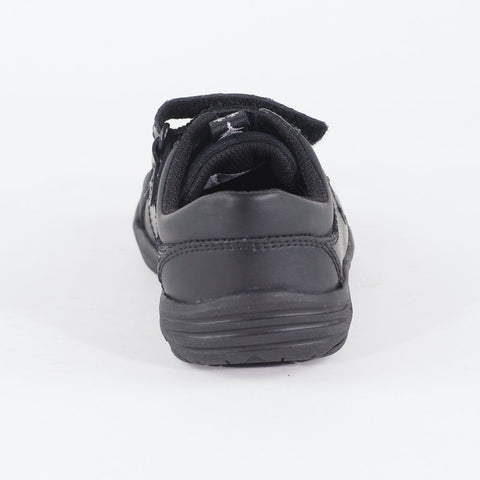 Boys Clarks Jetsky Fun Black Leather Double Strap School Walking Infant Shoes