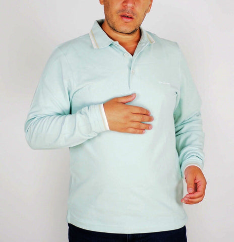 Mens The Original Ben Sherman S1392 Mint Smart Casual Long Sleeve Polo Shirt
