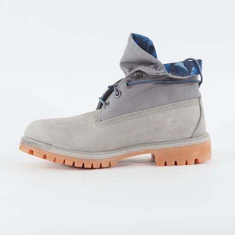 Mens Timberland Premium Roll Top A21AE Grey Leather Casual Walking Lace Up Boots