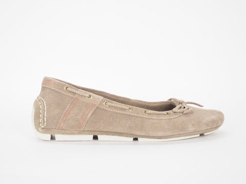 Womens Timberland Baldaci 83396 Taupe Suede Slip On Ballerina Light Ladies Shoes