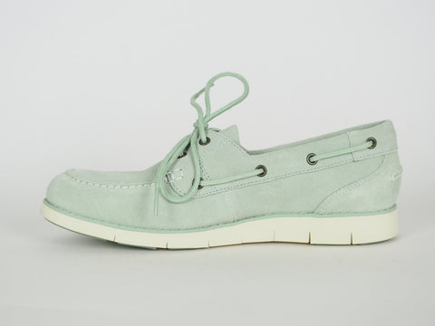 Womens Timberland Lakeville A1GDF Silt Green Suede Moccasin Boat Shoes