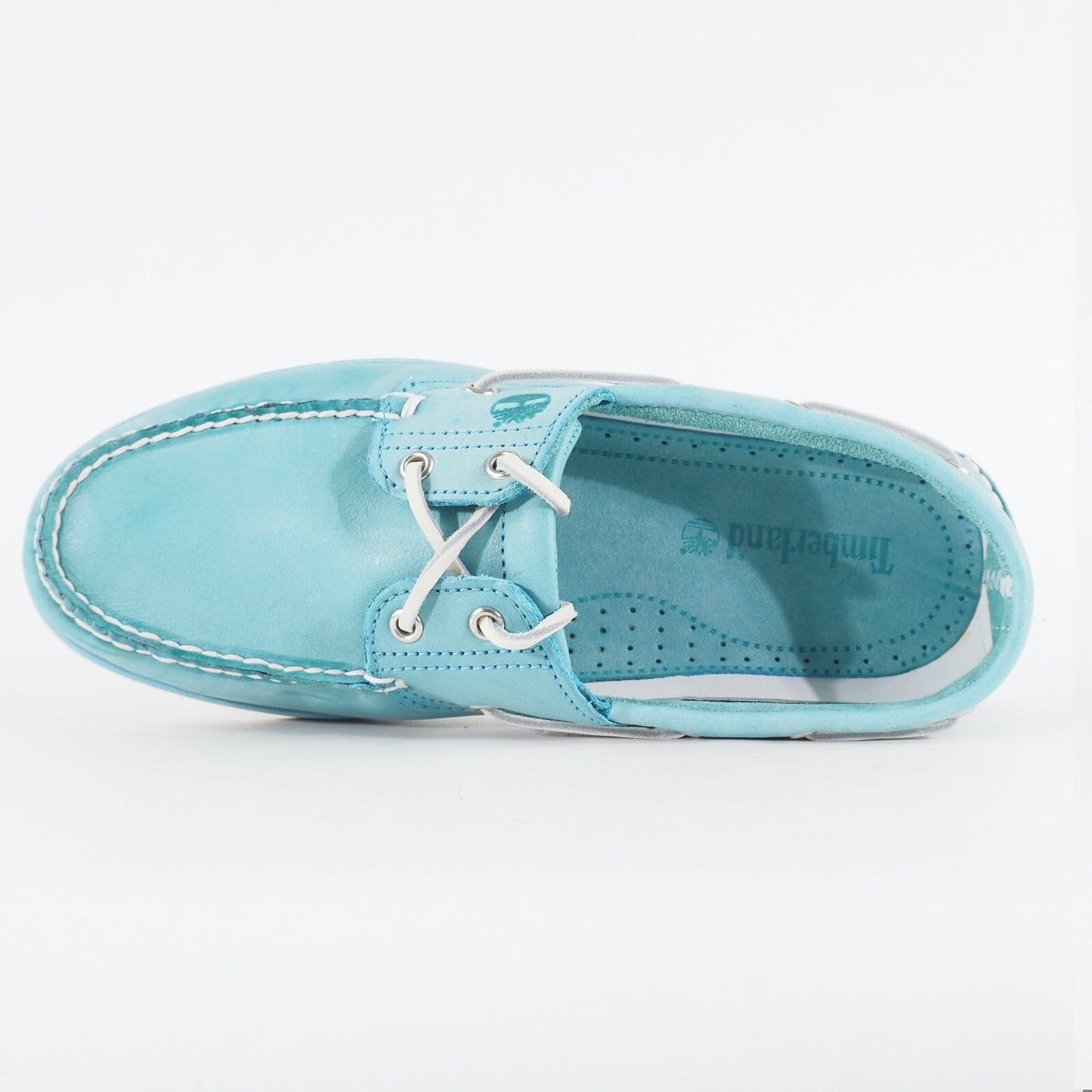 Mens Timberland Classic 2 Eyed A130B Blue Leather Lace Up Casual Boat Shoes