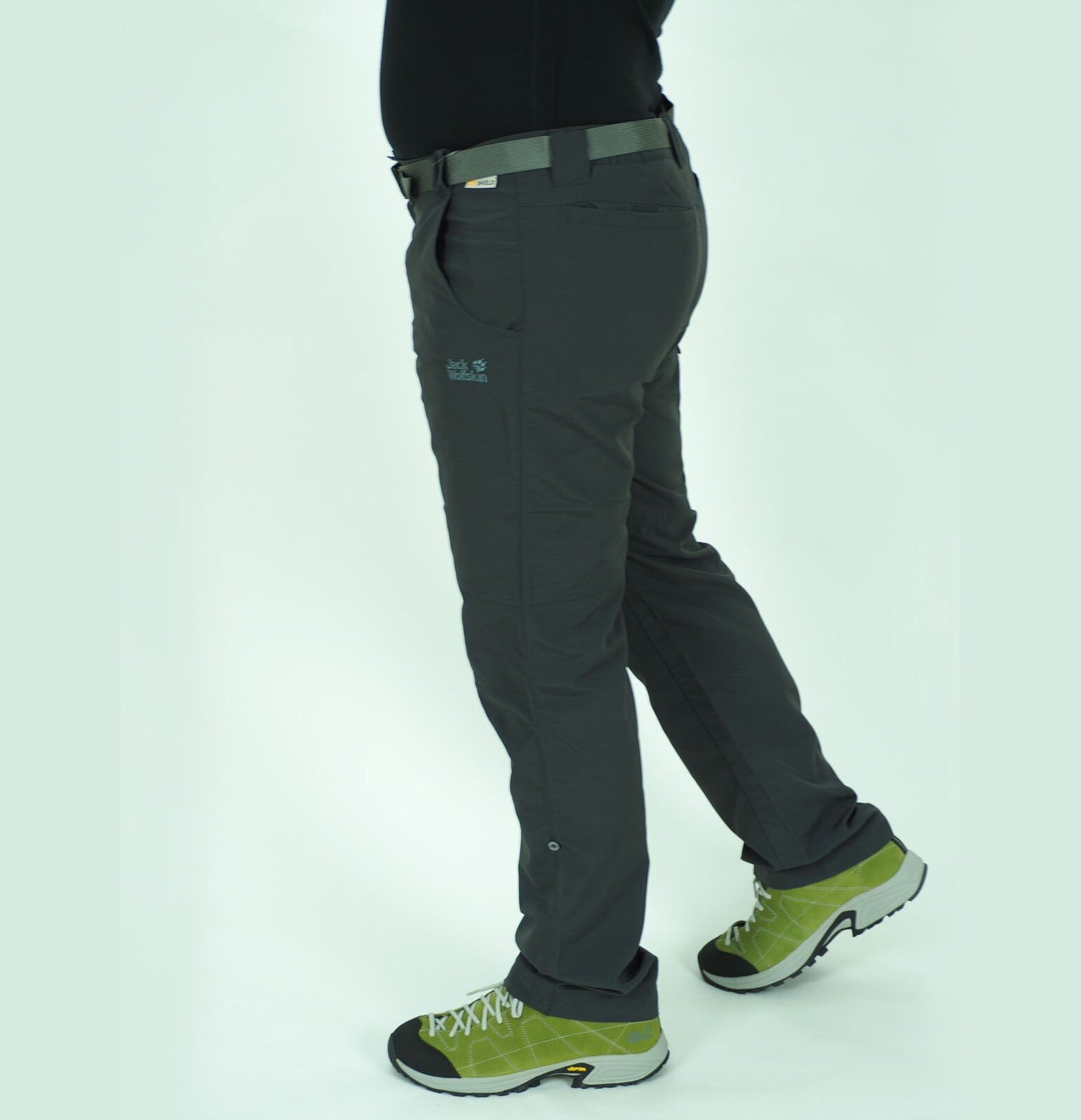 Mens Jack Wolfskin Stromboli Roll Up 5006172 Phantom Comfort Fit Hiking Trousers