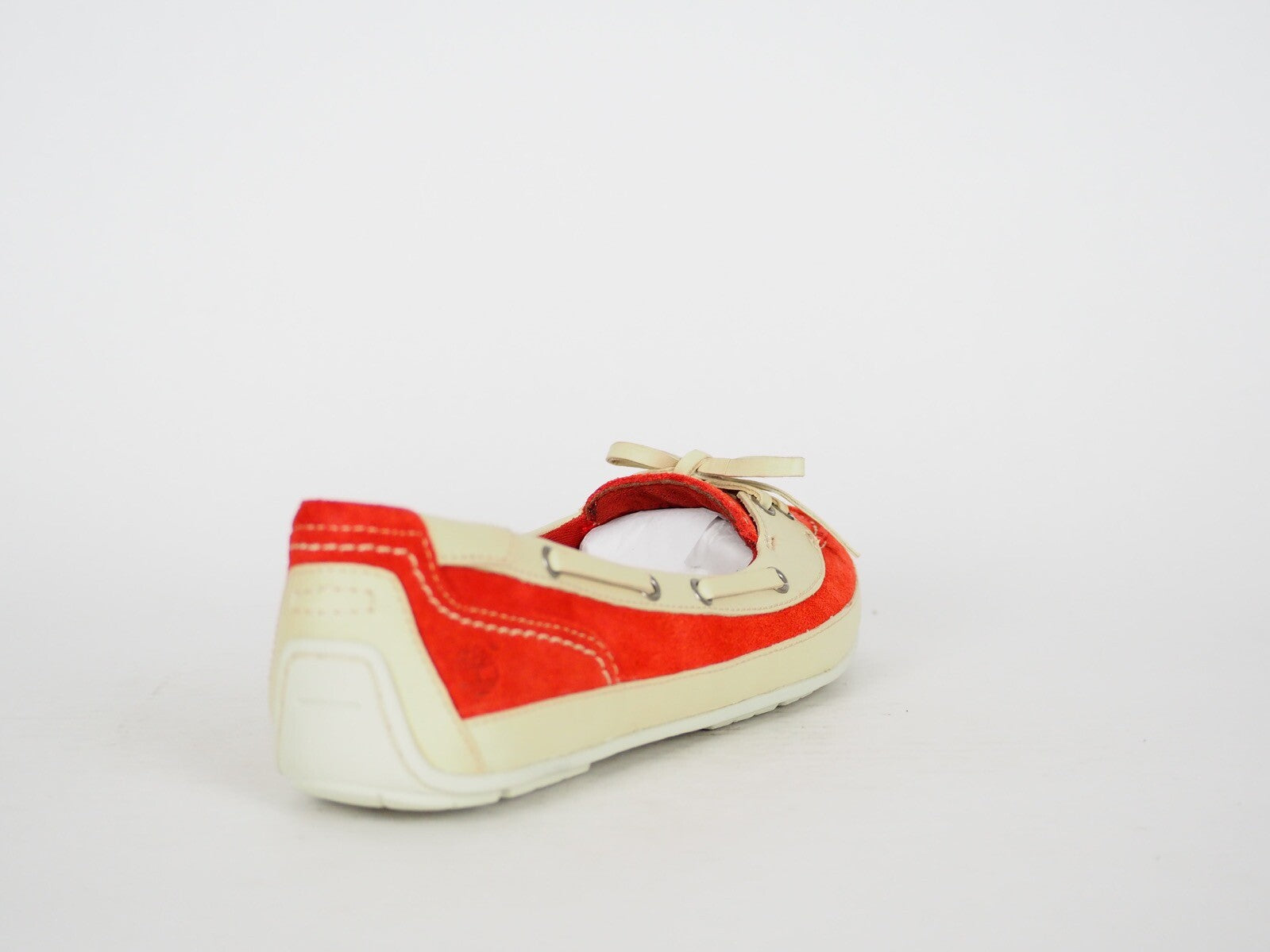 Womens Timberland EK Boothbay 3912R Red Suede Leather Slip On Boat Shoes