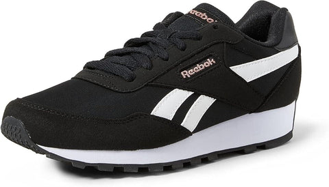 Womens Reebok Rewind Run FX2957 Black White Walking Sports Light Lace Trainers