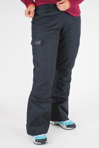 Womens Jack Wolfskin Snow Mountain 1106991 Black Warm Windproof Hiking Trousers