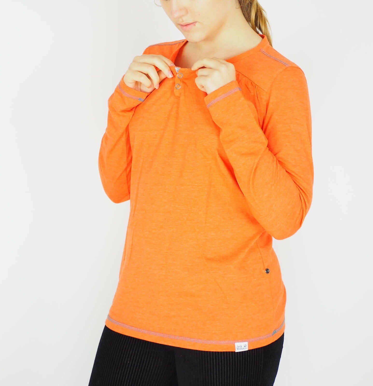 Womens Jack Wolfskin Heather 1804371 Watercress Blossom Casual Longsleeve Shirt