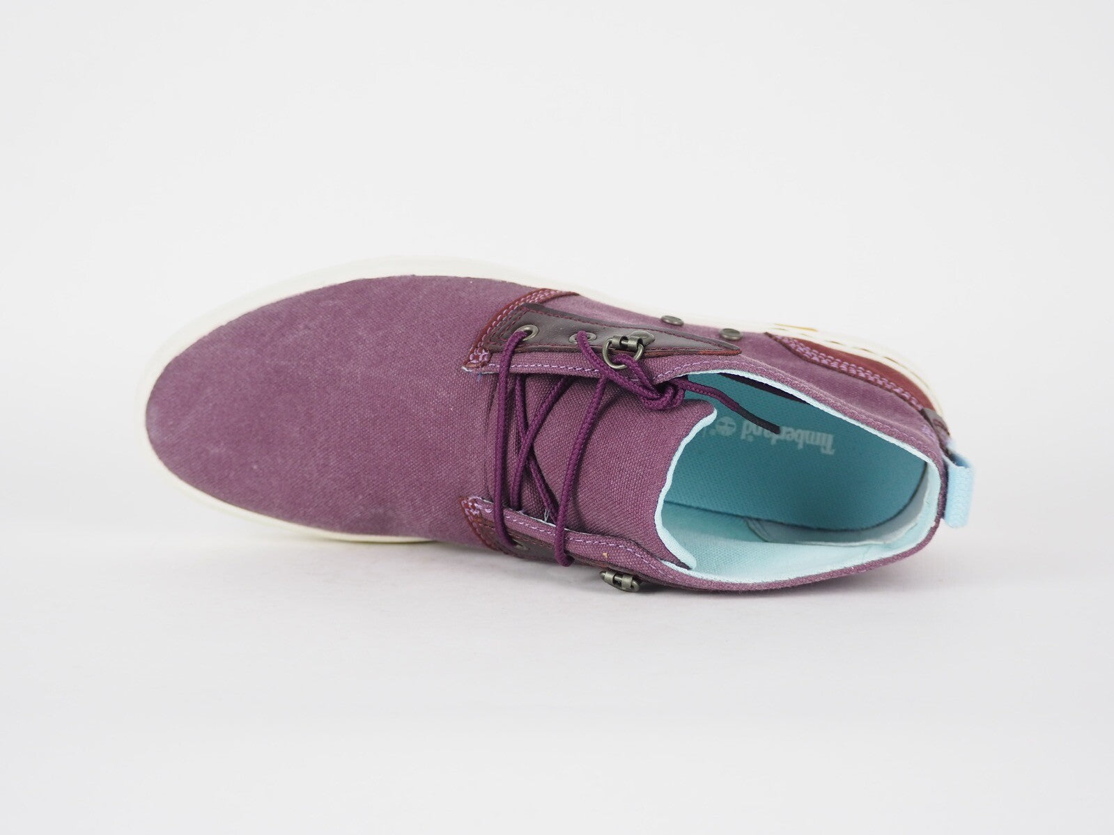 Womens Timberland Amherst A16WX Grape Wine Leather Casual Trainers Chukka Boots