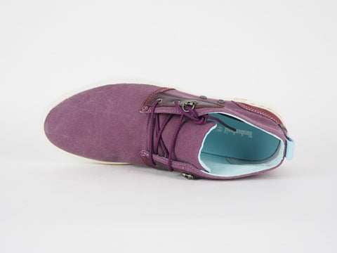Womens Timberland Amherst A16WX Grape Wine Leather Casual Trainers Chukka Boots
