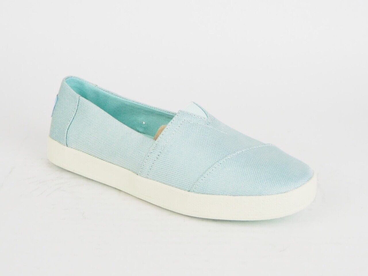 Womens Toms Avalon Turquoise Shiny Woven Flats Slip On Ladies Trainers Uk 4