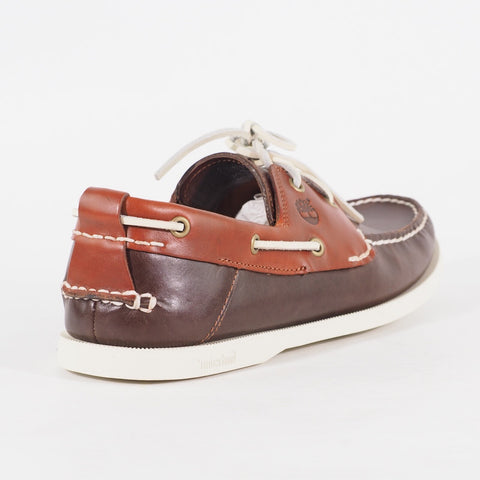 Mens Timberland Heritage CW 2 Eye A13HP Brown Leather Casual Lace Up Boat Shoes