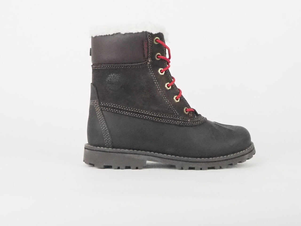 Youths Timberland Asphalt Duck 8372R Brown Leather Lace Up Kids Boots 