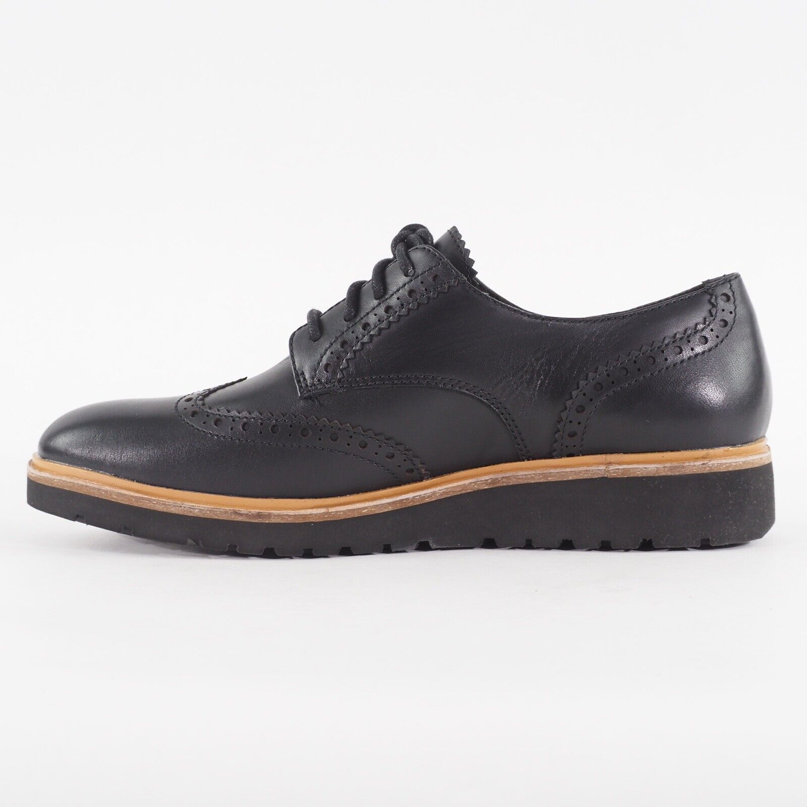 Womens Timberland Ellis Street Oxford A1MMD Jet Black Leather Lace Smart Shoes