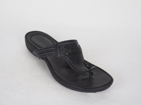 Womens Timberland EK 8108R Black Leather Sliders Casual Summer Thong Flip Flops