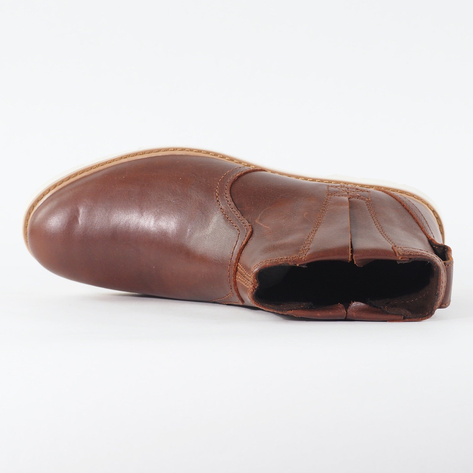 Womens Timberland Bramhall A11KN Tan Leather Slip On Casual Chelsea Boots