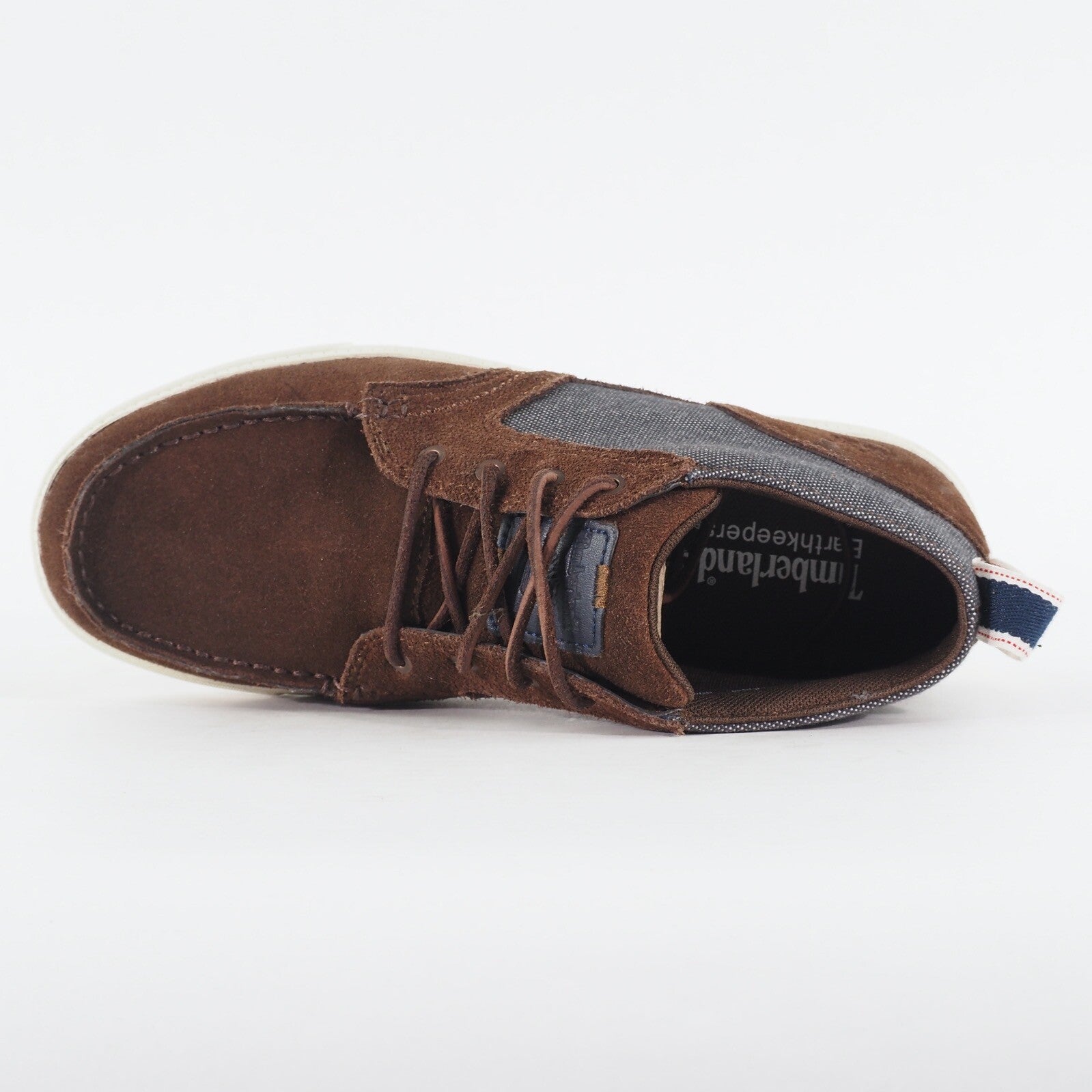 Mens Timberland EK Fulk Chukka 6941A Brown Navy Leather Lace Up Casual Boots