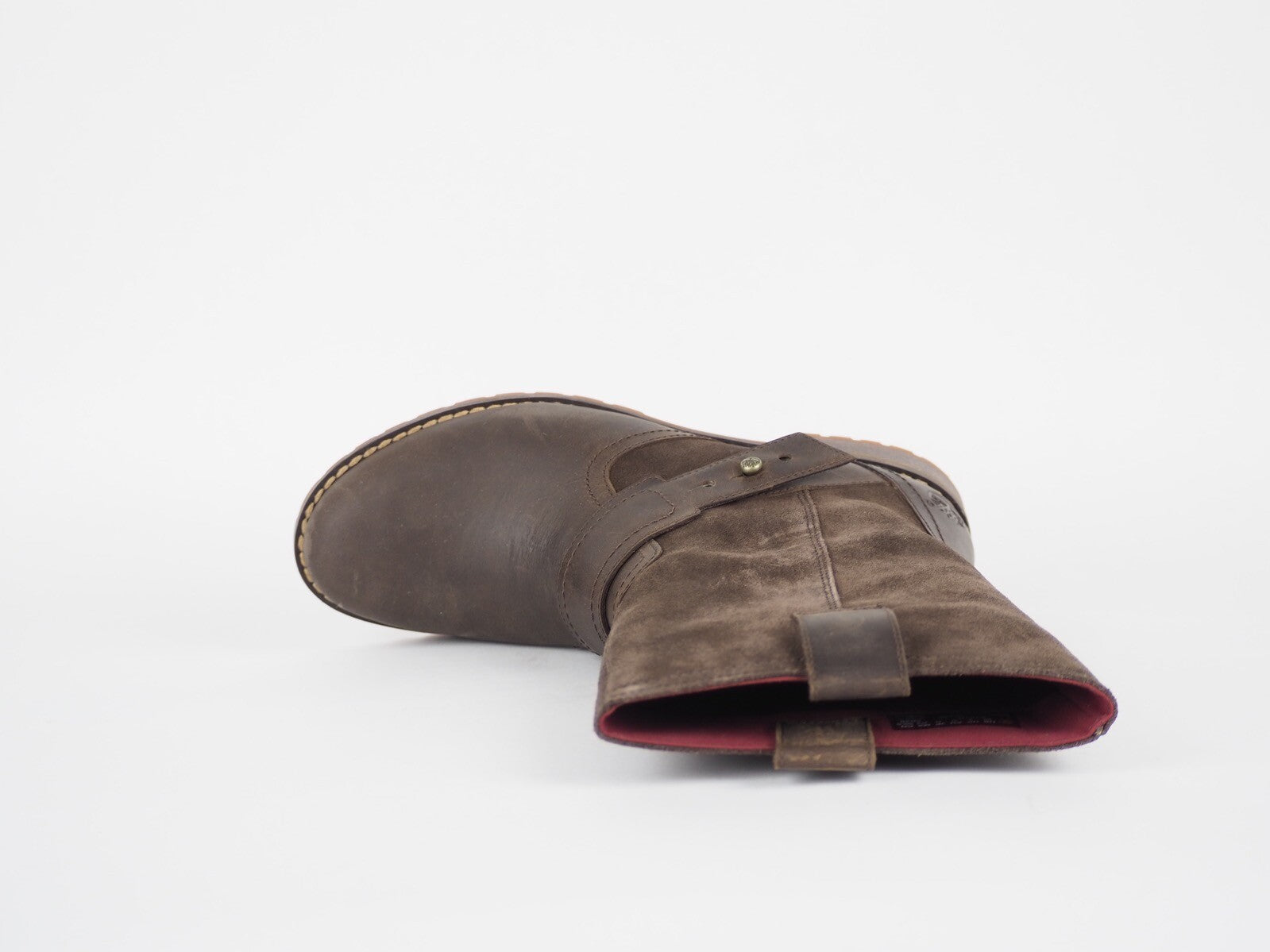 Womens Timberland Wenham A161R Dark Brown Leather Pull On Casual Winter Boots