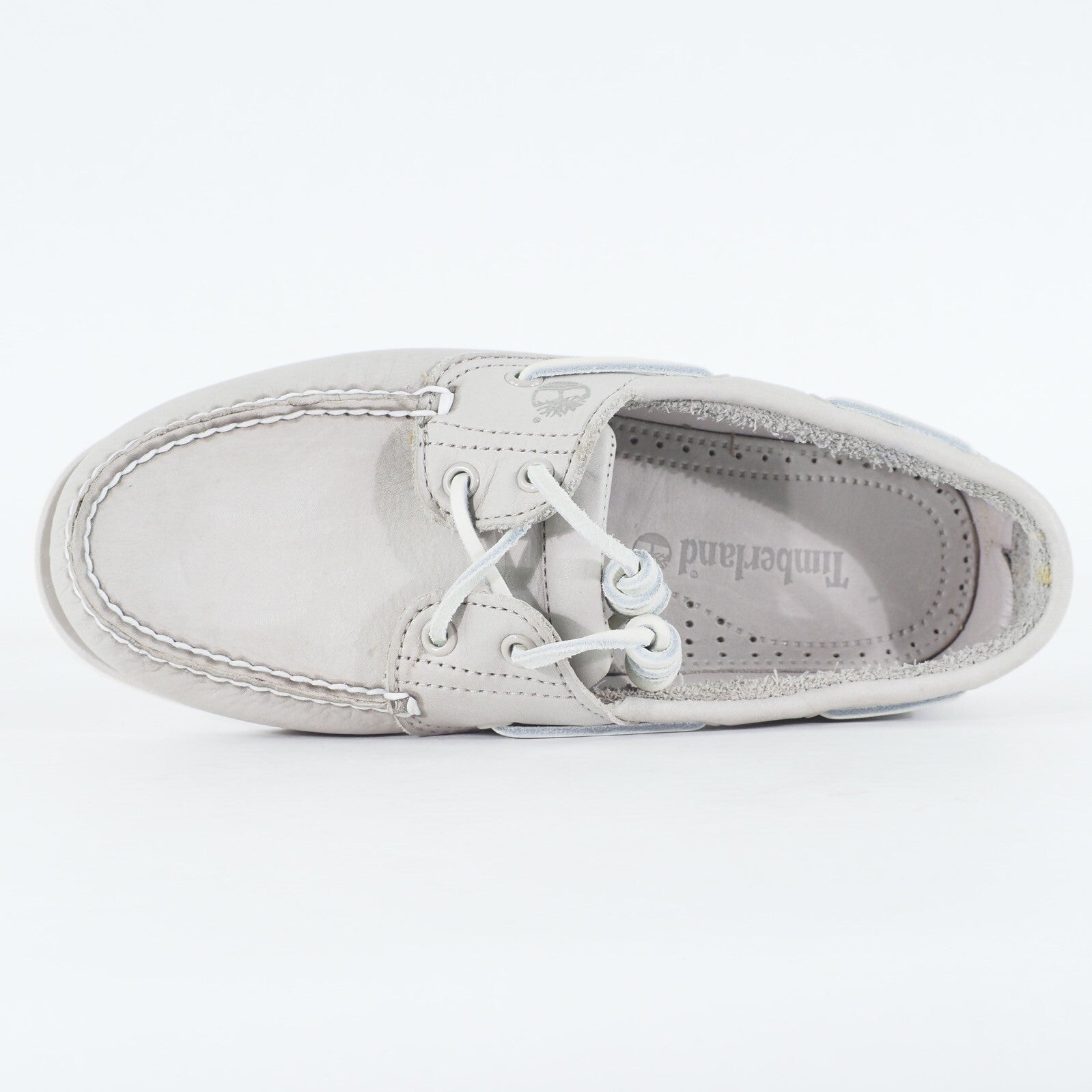 Mens Timberland Classic A1OTU Light Grey Leather Lace Up Casual Boat Shoes