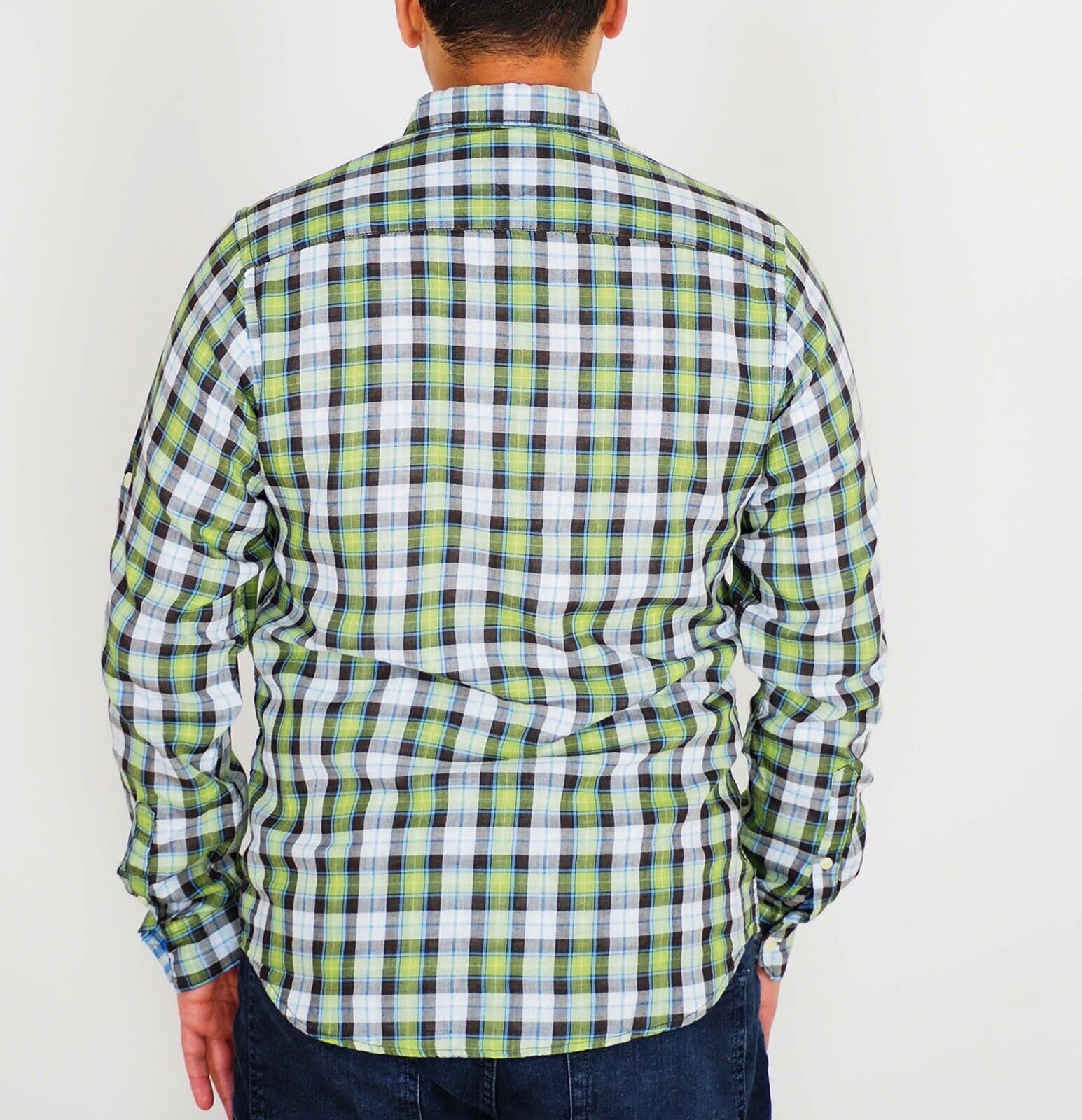 Mens The Original Ben Sherman Walken MA1224M Green Checked Regular Fit Shirt